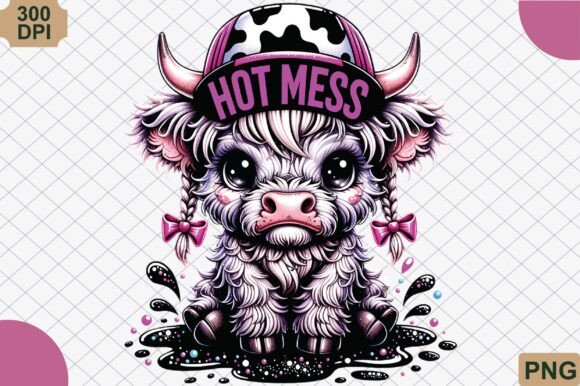 Download Hot Mess Cute Highland Cow Png - Premium Resources