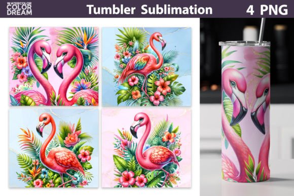 Download Tropical Flamingo Tumbler Wrap - Tropical flamingo Collection