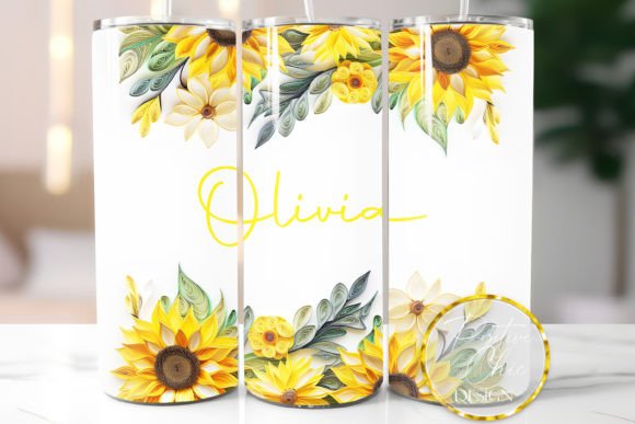 Download Custom Name Tumbler Wrap Sunflowers PNG - Custom name tumbler Collection