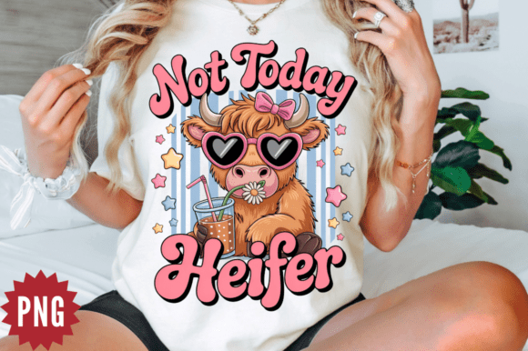 Download Not Today Heifer Highland Cow PNG Design - Cow png Collection