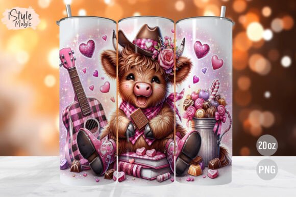 Download Valentine Tumbler Wrap Cow PNG - Cow png Collection