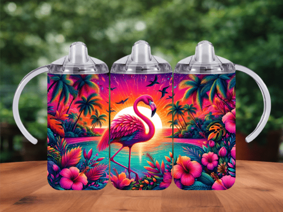 Download Tropical Flamingo Summer Tumbler Wrap - Tropical flamingo Collection